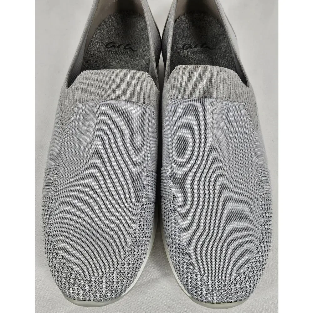 ARA FUSION WOMEN'S GRAY / WHITE SLIP-ON COMFORT SNEAKER - SIZE 8.5